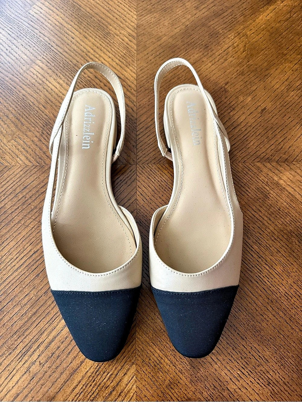 Adrizzlein Two-Tone Slingback Heels US 7.5  New without box